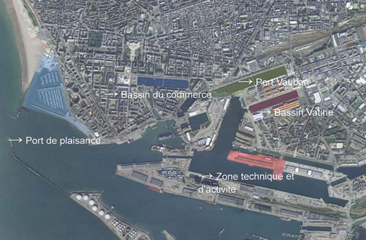 Vue aérienne du Port du Havre